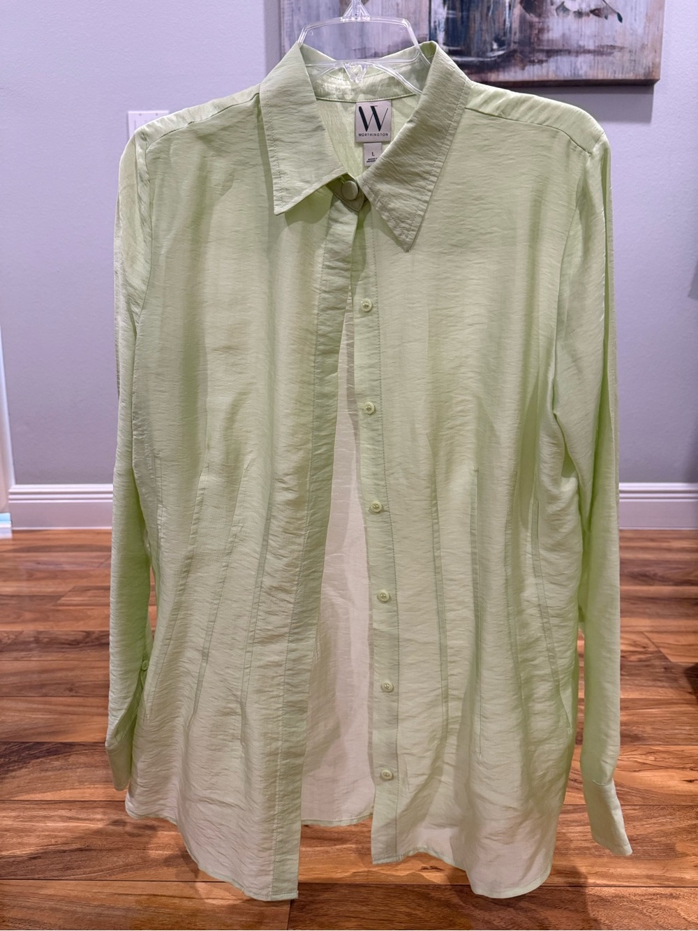 Worthington Light Lime Button-Down Shirt